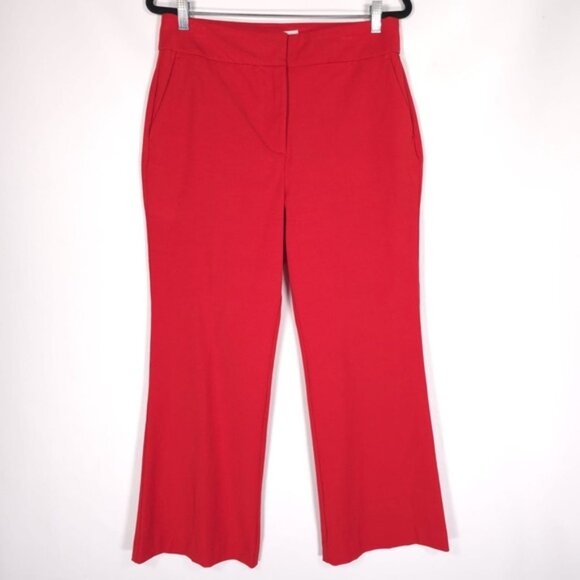 Boden Women’s Straight Wide Leg Trousers Pants Red Viscose Cotton R0249 Size 10R - Picture 1 of 12